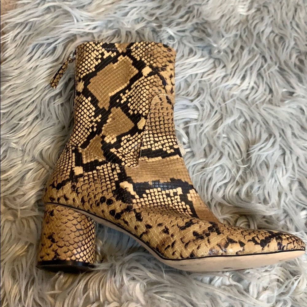 Zara Faux Snakeskin Booties